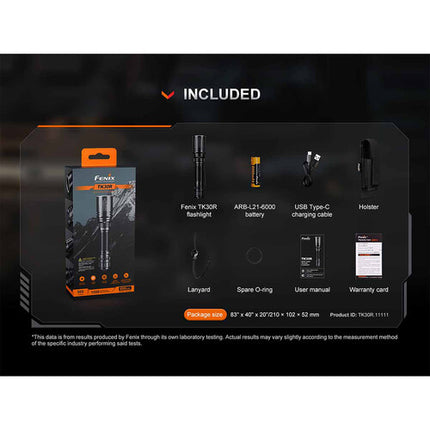 Fenix TK30R Linterna Recargable 500 Lúmenes 8.8 Horas USB-C Pack Completo