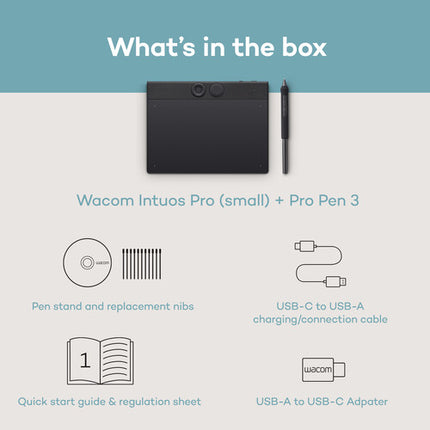 Wacom Intuos Pro Tableta Creativa Pen 7.4x4.1 Pulg 8192 Niveles Bluetooth