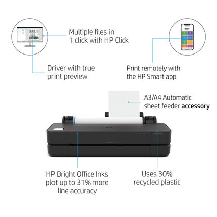 HP DesignJet T230 Plotter 24" Impresora Gran Formato Inalámbrica 2400x1200 dpi