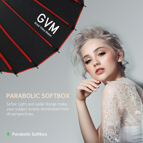 GVM Portable Quick Release Softbox 36 pulgadas con anillo Bowens y rejilla