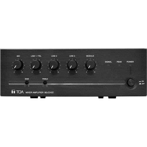 Toa Electronics BG-2240D-AM Amplificador Mezclador 240W 5 Entradas Control Volumen