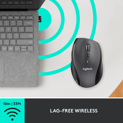 Logitech M705 Marathon Ratón Láser Hasta 3 Años de Batería Diseño Ergonómico Derecho