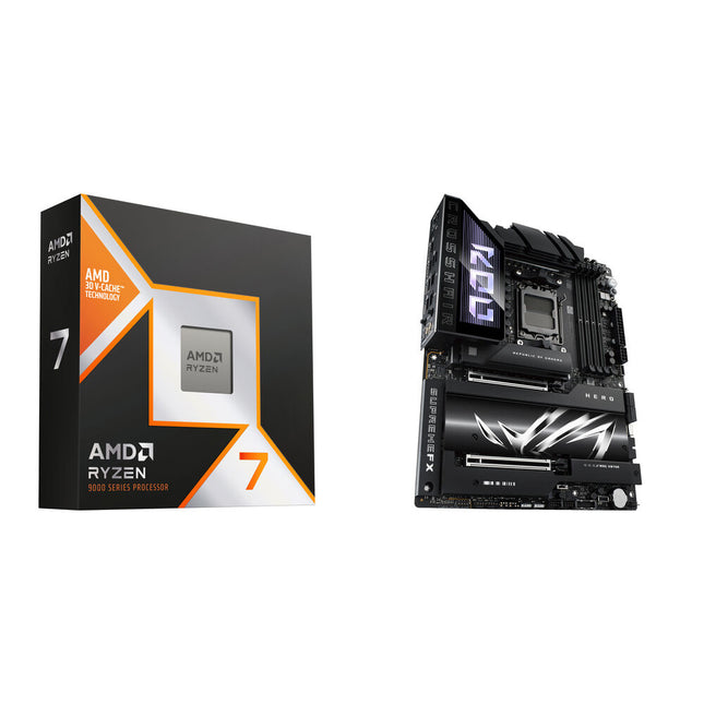 AMD Ryzen 7 9800X3D Procesador 8 núcleos 5.2 GHz y Placa base ROG Crosshair X870E Hero ATX
