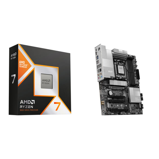 AMD Ryzen 7 9800X3D Procesador 8 Núcleos 5.2 GHz Kit Placa Madre PRO X870 WIFI ATX