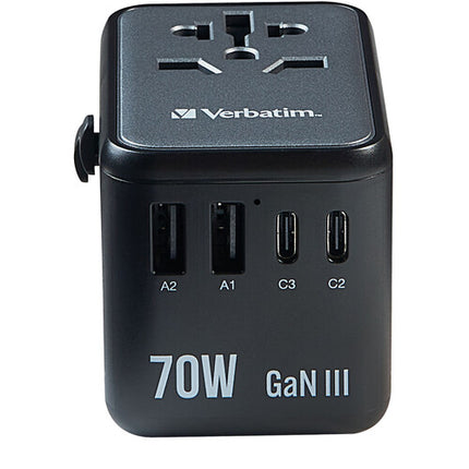 Verbatim UTA-09 Adaptador de Viaje Universal 70W 5 Puertos USB con Estuche