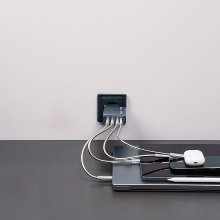 Verbatim 100W Cargador de Pared USB GaN 4 Puertos con Adaptadores EU y UK