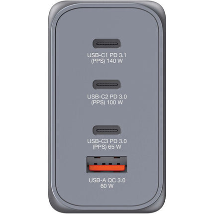 Verbatim Cargador de pared USB GaN 240W 4 puertos con adaptadores EU y UK