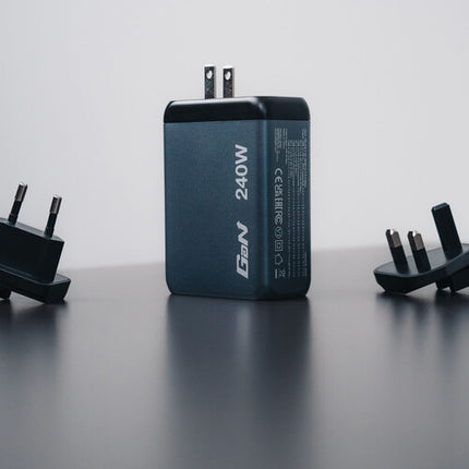 Verbatim Cargador de pared USB GaN 240W 4 puertos con adaptadores EU y UK