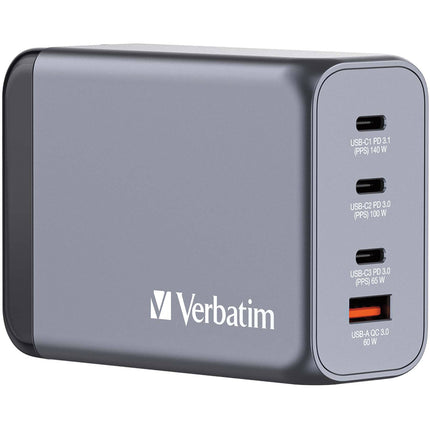 Verbatim Cargador de pared USB GaN 240W 4 puertos con adaptadores EU y UK