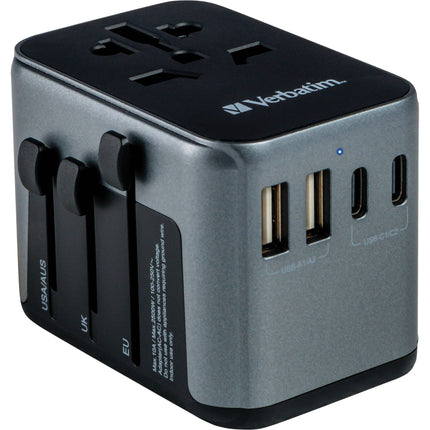 Verbatim UTA-03 Adaptador de Viaje Universal 30W 5 Puertos USB-C USB-A