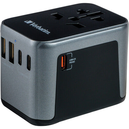 Verbatim UTA-03 Adaptador de Viaje Universal 30W 5 Puertos USB-C USB-A