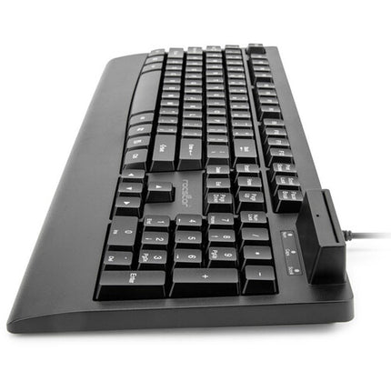 Rocstor KS18 Teclado Mecánico Completo con Lector de Tarjetas Inteligentes USB Compatible PIV y FIPS-201