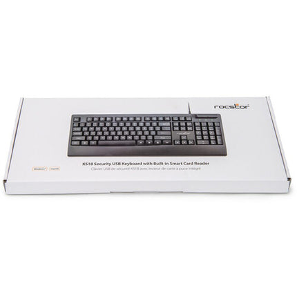 Rocstor KS18 Teclado Mecánico Completo con Lector de Tarjetas Inteligentes USB Compatible PIV y FIPS-201