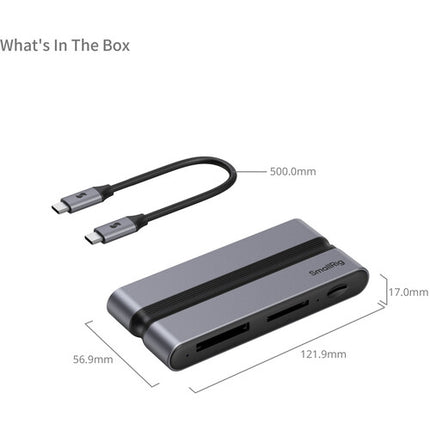 SmallRig CFexpress Type B Docking Station 9 en 1 con Cable USB-C 20GB