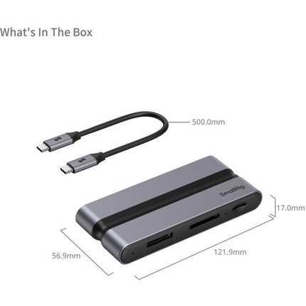 SmallRig CFexpress Type A Docking Station 9 en 1 con Cable USB-C 20GB 50 cm