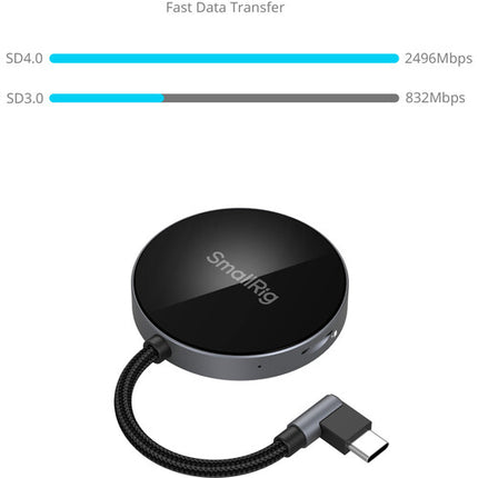SmallRig SD 4.0 Lector de Tarjetas SDXC microSDXC 312 MB/s USB-C
