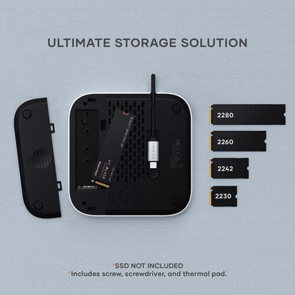 Satechi Soporte y Hub con Enclosure M.2 SSD para Apple Mac Mini M4 USB-C 3.2 Gen 2