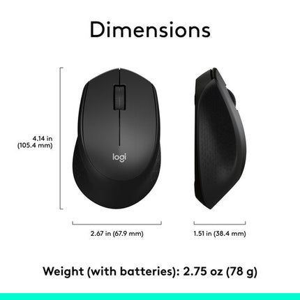 Logitech M330 Ratón Inalámbrico Silencioso Negro 1000 dpi 24 Meses Batería