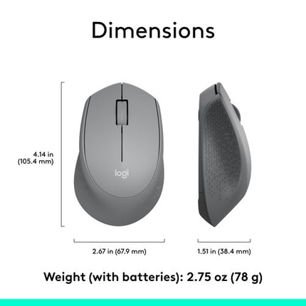 Logitech M330 Silent Ratón Inalámbrico Gris Amarillo 1000 dpi 24 Meses Batería