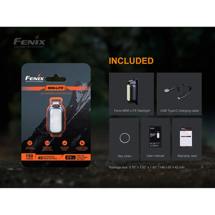 Fenix Mini-Lite Linterna EDC Recargable 150 Lúmenes USB-C IP66