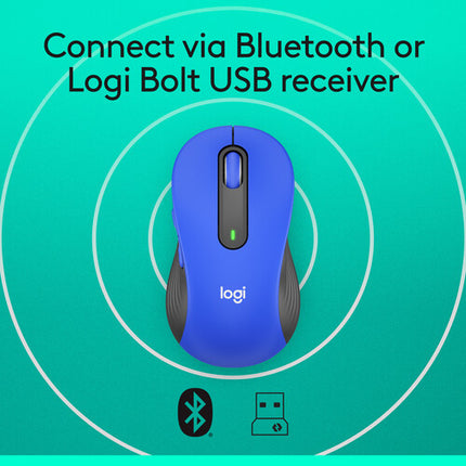 Logitech Signature M650 L Ratón Inalámbrico Azul 2000 dpi Bluetooth RF