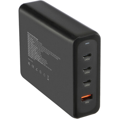 Xcellon Cargador USB GaN 240W 4 Puertos con 140W USB-C1 y Cable AC