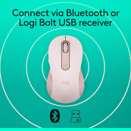 Logitech Signature M650 Ratón Inalámbrico Rosa 2000 dpi RF Bluetooth
