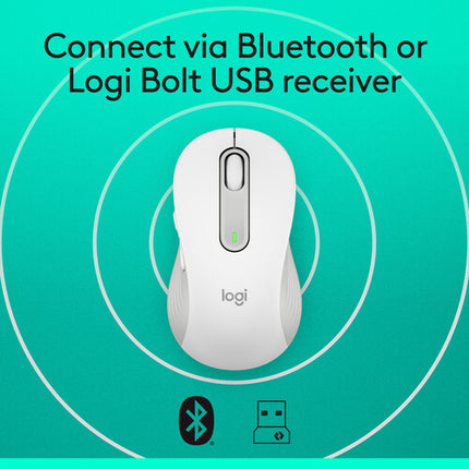 Logitech Signature M650 Ratón Inalámbrico 2000 dpi Bluetooth Compacto Off White