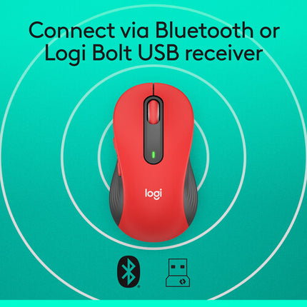 Logitech Signature M650 L Ratón Inalámbrico Rojo 2000 dpi 5 Botones