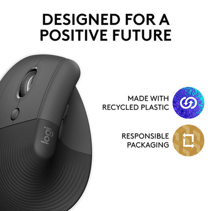 Logitech Lift Ratón Ergonómico Vertical Inalámbrico Izquierdo 4000 dpi