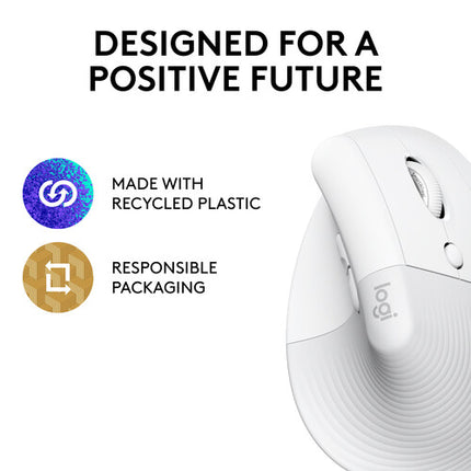 Logitech Lift Ratón Vertical Ergonómico Inalámbrico 4000 dpi Batería AA