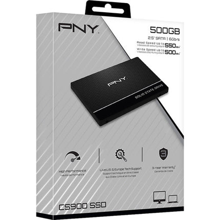 PNY 500GB CS900 SSD Interno SATA III 2.5" 550MB/s Lectura Kit 2-Pack