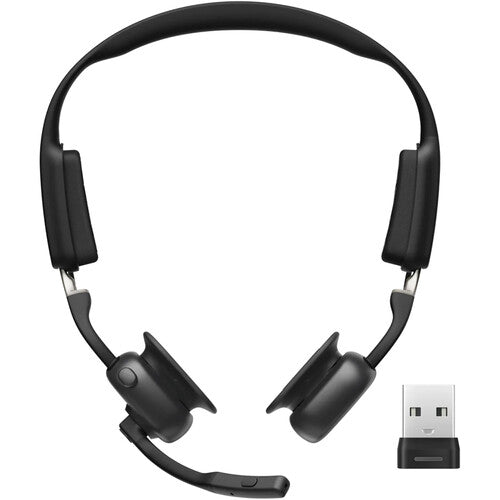 SHOKZ OpenMeet Auriculares Inalámbricos de Conducción Ósea Bluetooth 5.4 con Adaptador USB-A y Estuche rígido