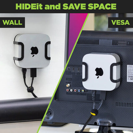 HIDEit Mounts Soporte de pared para Apple Mac mini M4 Compatible VESA 75 y 100 mm