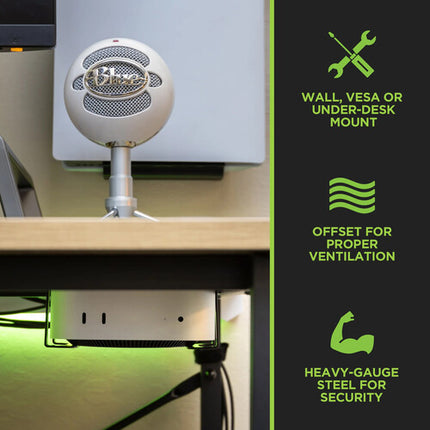 HIDEit Mounts Soporte de pared para Apple Mac mini M4 Compatible VESA 75 y 100 mm