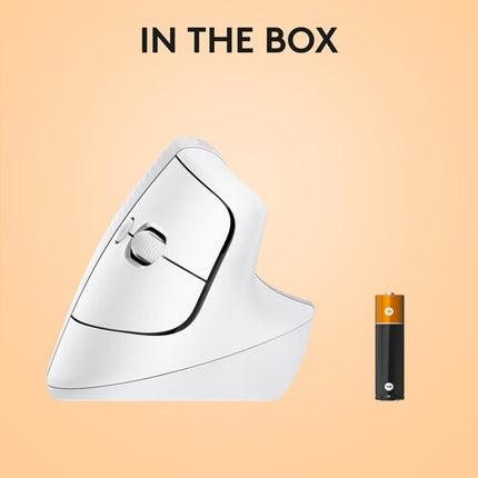 Logitech Lift for Mac Ratón Vertical Ergonómico Inalámbrico 4000 dpi Off-White