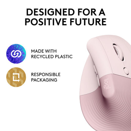 Logitech Lift Ratón Vertical Ergonómico Inalámbrico 4000 dpi Batería AA
