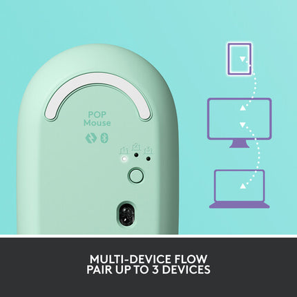 Logitech POP Silent Ratón Inalámbrico Bluetooth 5.1 4000 dpi Daydream Mint