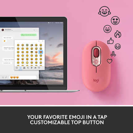 Logitech POP Silent Ratón Inalámbrico Bluetooth 5.1 4000 dpi Heartbreaker Rose