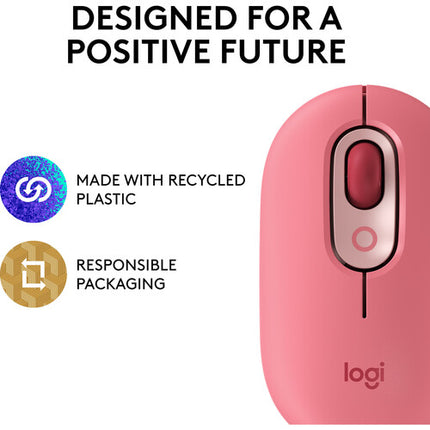 Logitech POP Silent Ratón Inalámbrico Bluetooth 5.1 4000 dpi Heartbreaker Rose