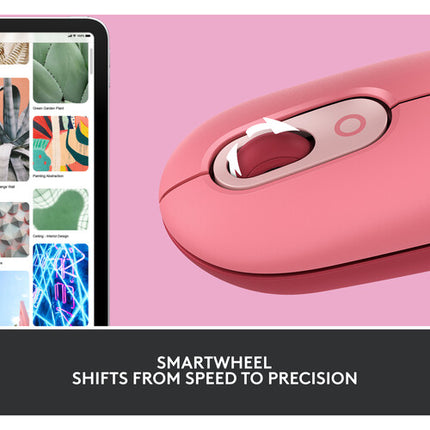 Logitech POP Silent Ratón Inalámbrico Bluetooth 5.1 4000 dpi Heartbreaker Rose