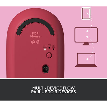 Logitech POP Silent Ratón Inalámbrico Bluetooth 5.1 4000 dpi Heartbreaker Rose