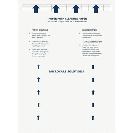 Microcare Solutions Papel de Limpieza para Impresoras Láser e Inkjet 8.5 x 11" 10 Hojas Uso Repetido