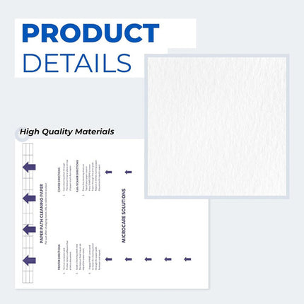 Microcare Solutions Papel de Limpieza para Impresoras Láser e Inkjet 8.5 x 11" 10 Hojas Uso Repetido