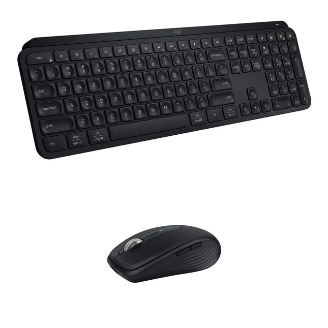 Logitech MX Keys S Teclado Inalámbrico y MX Anywhere 3S Ratón Combo Kit Negro Bluetooth 8000 dpi