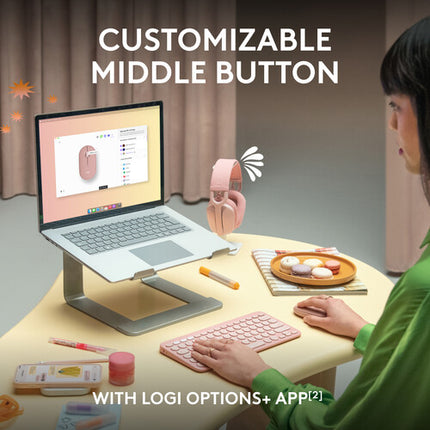 Logitech Pebble 2 M350S Ratón Inalámbrico Bluetooth 4000 dpi Rosa