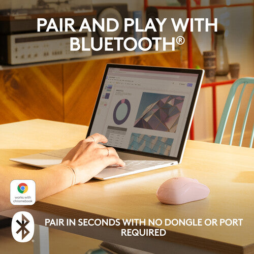 Logitech M240 Ratón Inalámbrico Silencioso Bluetooth Rosa 18 Meses Batería