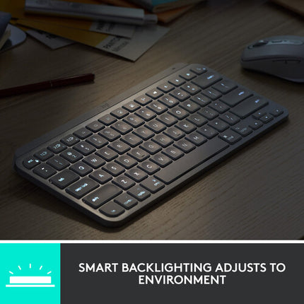 Logitech MX Keys Mini Teclado Inalámbrico Bluetooth 5.0 LED Compacto Gris