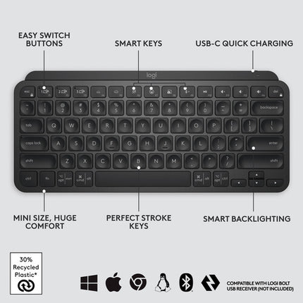 Logitech MX Wireless Mini Teclado Bluetooth y Ratón Anywhere 3S 8000 dpi Negro