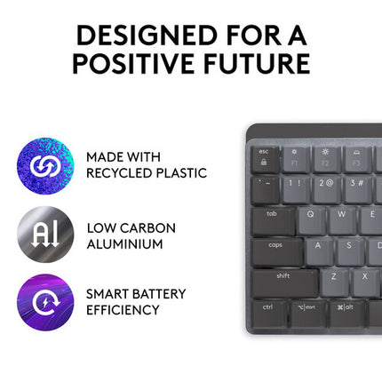 Logitech MX Mechanical teclado inalámbrico táctil silencioso con receptor USB Logi Bolt